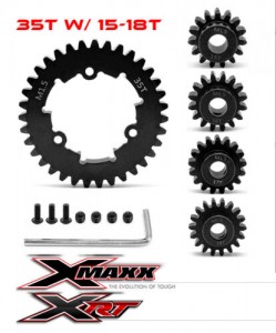 STEEL SPUR GEAR - 35T M1.5 W/ PINION SET 1/5 TRAXXAS XRT / X-MAXX 6S 8S MONSTER - TXM035TS1518T
