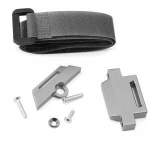 Aluminium Battery Holder Mount W/ Magic Strap 5822 5822A 1/10 RC TRAXXAS SLASH 2WD CHASSIS SHORT COURSE - GUN SILVER - TRX-5822/GS