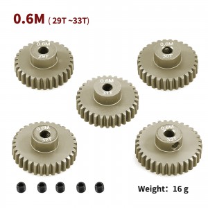 Aluminum 7075 Hard Coated M0.6 Pinion Gear Set 13 - 33T 3.175mm Holes 1/10 TAMIYA TT02 XV02 Car - PG062933T