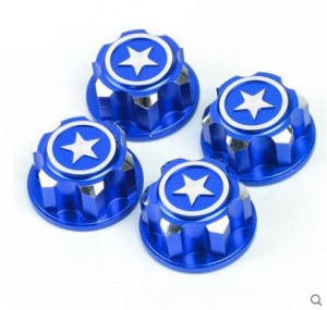 Aluminum Anti-Skid Hex Wheel Nuts 17mm 1/5 TRAXXAS X-MAXX / 1/8  SUMMIT /  E-REVO MONSTER - BLUE - TXM-005/BU