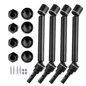 ALUMINUM FRONT / REAR CVD DRIVE SHAFT ASSEMBLY 17mm HEX ADAPTER WHEEL LOCK 1/10 TRAXXAS MAXX V2 WIDE MAXX MONSTER 89086-4 - BLACK - TRX8950/BK