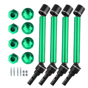 ALUMINUM FRONT / REAR CVD DRIVE SHAFT ASSEMBLY 17mm HEX ADAPTER WHEEL LOCK 1/10 TRAXXAS MAXX V2 WIDE MAXX MONSTER 89086-4 - GREEN - TRX8950/GR