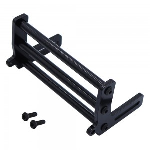 ALUMINUM UNVERISAL FRONT BUMPER SET FOR 1/10 AXIAL SCX10 / TRAXXAS TRX-4 RC CRAWLER - BLACK - TRX4-08/BK