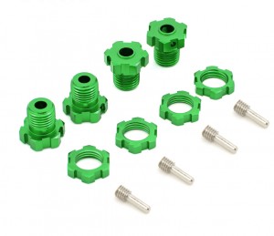 Aluminum Splined Wheel Hubs -17mm 5353X TRAXXAS 1/10 E-Maxx T-Maxx 2.5 Revo 3.3 Summit Monster Truck - GREEN - TRX-5353X/GR