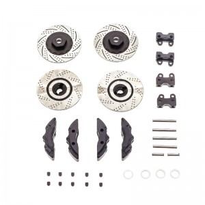Aluminum Brake Discs Calipers Set For TRAXXAS 1/10 TRX-4 Defender Bronco G500 TRX6 G63 Crawler Truck - BLACK - TR4-010/BK