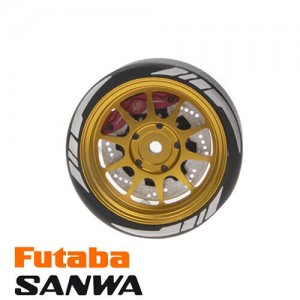Aluminum 14 Spoke Transmitter Steering Wheel SANWA MT5 M12 FUTABA 4PK M12 M17 FLYSKY NOBLE NB4 - TW014GO/BK