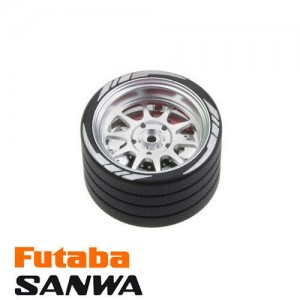 Aluminum 14 Spoke Transmitter Steering Wheel SANWA MT5 M12 FUTABA 4PK M12 M17 FLYSKY NOBLE NB4 - TW014SI/BK