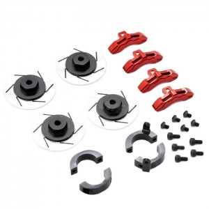 Aluminum 12mm Hex Adapter Brake Disc With Caliper 1/10 TAMIYA CC02 Crawler Car - RED - RS-CC02-DISC/RE