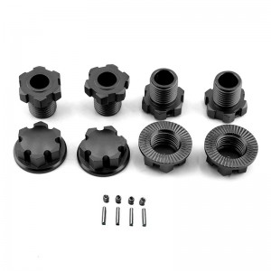 Aluminum 17mm Hex Wheel Hubs With Hubs Adapter 8654 For TRAXXAS E-Revo 2.0 VXL MAXX SLEDGE - TRX-8654/BK