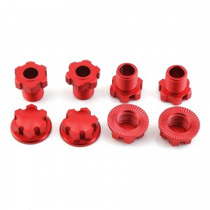 Aluminum 17mm Hex Wheel Hubs With Hubs Adapter 8654 For TRAXXAS E-Revo 2.0 VXL MAXX SLEDGE - RED - TRX-8654/RE