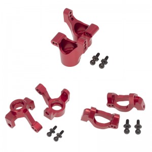 Aluminum Front Steering Block C-Hub Rear Stub Axle Carrier 7532 7552X 1/18 RC Traxxas LaTrax Teton - RED - TRX-7532/RE