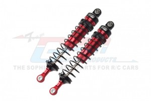 GPM RK108F ALUMINUM FRONT ADJUSTABLE SPRING DAMPERS - 108mm LOSI 1/10 4WD HAMMER REY U4 ROCK RACER LOS03030 - RED - RK108F-R-BK