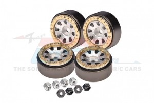 ALUMINUM 1-INCH 8 POLES BEADLOCK WHEEL RIMS SET TRAXXAS 1/18 4WD TRX4M / AXIAL 1/24 SCX24 Crawler - TRX4MZSP1216-S