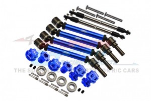 GPM TXMS143FRSN F / R CVD DRIVE SHAFT W/ HEX ADAPTER WHEEL LOCK FOR 1/10 TRAXXAS 1/10 MAXX 89076-4 / MAXX W/WIDE 89086-4 MONSTER - BLUE - TXMS143FRSN-B