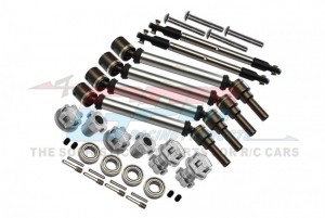 GPM TXMS143FRSN F / R CVD DRIVE SHAFT W/ HEX ADAPTER WHEEL LOCK FOR 1/10 TRAXXAS 1/10 MAXX 89076-4 / MAXX W/WIDE 89086-4 MONSTER - SILVER - TXMS143FRSN-S