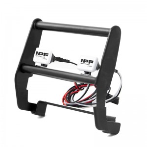 Front Bumper With LED Spotlight For 1/10 TRAXXAS TRX-4 Ford Bronco RC Crawler TRUCK - Black - TRX4-010/BK