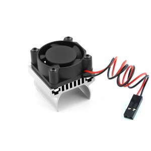 Aluminum 180 Motor HeatSink Cooling Fan For TRAXXAS 1/18 RC TRX4-M CRAWLER FORD BRONCO 97074-1 / DEFENDER 97054-1 - SILVER - TRX4M-180FAN01/SI