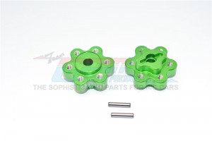 ALUMINIUM 2.2 WHEEL HUB ADAPTERS  (9MM THICKNESS) AXIAL YETI ROCK RACER - Green - YT009A-G