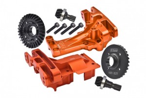 GPM XRT12131032 ALU 7075 F AND R UPPER BULKHEAD WITH DIFFERENTIAL GEAR SET 32/10T TRAXXAS 1/5 X-MAXX 8S TRAXXAS 1/6 XRT 8S - ORANGE - XRT12131032-OR