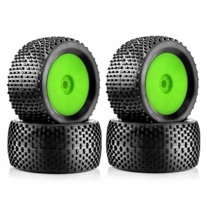 Rubber Tires & Wheel Set 140mm x 70mm 17mm Hex For 1/8 RC TLR ARRMA OFFROAD CAR - WH14017/GR