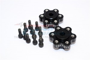 ALUMINIUM 2.2 WHEEL HUB ADAPTERS (9MM  THICKNESS) AXIAL YETI ROCK RACER - Black - YT009C-BK