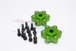 ALUMINIUM 2.2 WHEEL HUB ADAPTERS (9MM  THICKNESS) AXIAL YETI ROCK RACER - Green - YT009C-G