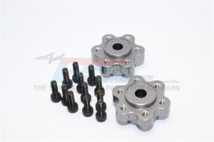 ALUMINIUM 2.2 WHEEL HUB ADAPTERS (9MM  THICKNESS) AXIAL YETI ROCK RACER - Gun silver - YT009C-GS