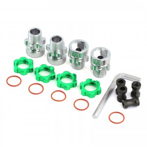 Aluminum 12mm To 17mm Convert Wheel Hub TRAXXAS SLASH 4X4 VXL 2WD RUSTLER STAMPEDE - GREEN - TRX1217MM/GR