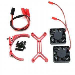 Aluminum HeatSink Dual Fan 56 - 58mm 5687 56113 1/6 TRAXXAS XRT 8S X-MAXX 1/5 ARRMA KRATON OUTCAST 8S - RED - MHS5658/RE