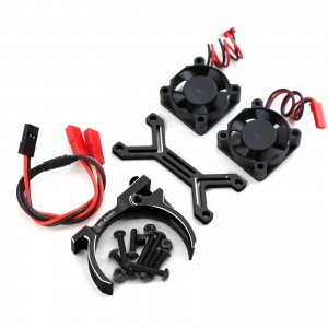 Aluminum HeatSink Dual Fan 40 - 42mm 4068 4074 4082 4268 4274 1/7 1/8 RC TRAXXAS Sledge ARRMA Kraton Outcast 6S BLX - BLACK - MHS4042/BK