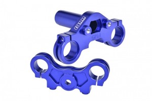 GPM MX028 ALUMINUM 7075 TRIPLE CLAMP SET LOS264004 LOSI RC 1/4 PROMOTO-MX MOTORCYCLE - BLUE - MX028-B