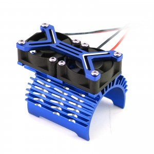 Aluminum Dual Motor Heatsink Cooling Fan Mount 4068 4074 4082 4268 4274 40 - 42mm For 1/7 1/8 ARRMA TRAXXAS Car - MHS4042B/BU