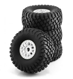 Offroad Rubber Type and Rim Set 138 x 55mm 17mm Hex For 1/7 TRAXXAS UDR ARRMA MOJAVE OFFROAD Truck - WHITE - TY13855/WI