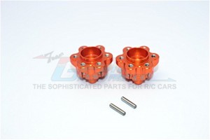 ALUMINIUM 2.2 WHEEL HUB ADAPTERS (14MM THICKNESS) AXIAL YETI ROCK RACER - Orange - YT014A-OR