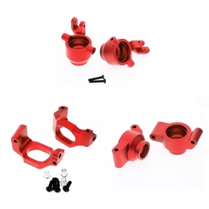 ALUMINUM COMBO FRONT STEERING C-HUB REAR HUB SET 8937 8932 8952 1/10 RC TRAXXAS MAXX WideMaxx MONSTER - RED - TRX-89323752/RE