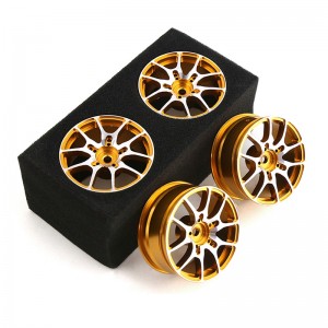 Aluminum 5 Spoke Wheel Rim Set 52 x 26mm 12mm Hex For 1/10 TAMIYA YOKOMO Drift Car - WH5226A-GO