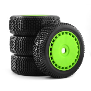 Offroad Tire & Rim Set 17mm Hex 116 x 43mm For 1/8 RC ARRMA TYPHON 3S 6S KYOSHO MP10 Buggy - GREEN - WH11643/GR
