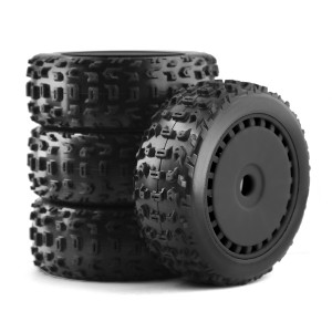 Offroad Tire & Rim Set 17mm Hex 116 x 43mm For 1/8 RC ARRMA TYPHON 3S 6S KYOSHO MP10 Buggy - WH11643B/BK