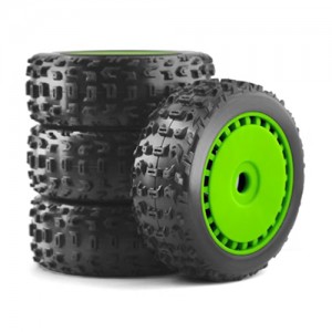 Offroad Tire & Rim Set 17mm Hex 116 x 43mm For 1/8 RC ARRMA TYPHON 3S 6S KYOSHO MP10 Buggy - GREEN - WH11643B/GR