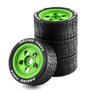 Rubber Tire And Rim Set 17mm Hex 100x43mm For ARRMA 1/7 Infraction Felony Limitless 6S BLX - GREEN - WH1710043/GR