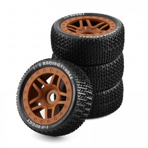 Rubber Tire And Rim Set 17mm Hex 110x45mm For KYOSHO MP10 TEAM LOSI HPI RACING Buggy - WH1711045/YE