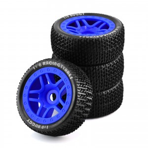 Rubber Tire And Rim Set 17mm Hex 110x45mm For KYOSHO MP10 TEAM LOSI HPI RACING Buggy - BLUE - WH1711045/BU