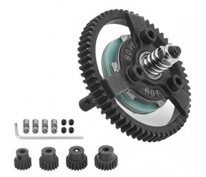 Steel Spur Gear Slipper Clutch M0.8 50 / 52 / 54 / 56 / 58 / 60T W/  Pinion Gear Set For TRAXXAS SLASH VXL BANDIT RUSLTER STAMPEDE - 60T W/ PINION GEAR - TRX-0860TAPG