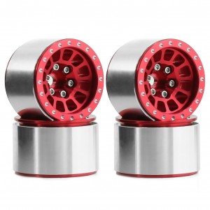 Aluminum 1.0 Inch 28 x 18mm Metal Beadlock Wheel Hub Wheel Rim 1/18 TRAXXAS TRX-4M 1/24 AXIAL SCX24 CRAWLER - RED - WH2818B-RE
