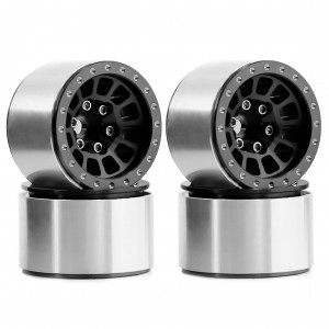 Aluminum 1.0 Inch 28 x 18mm Metal Beadlock Wheel Hub Wheel Rim 1/18 TRAXXAS TRX-4M 1/24 AXIAL SCX24 CRAWLER - WH2818B-BK