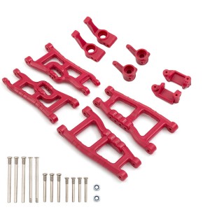 Nylon Front And Rear Suspension Arm Front Steering Arm C-Hub With Rear Hub For 1/10 RC Traxxas Slash 2WD VXL - RED - TRX-3632/RE