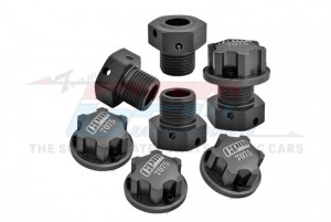 GPM MAK010 ALUMINUM 7075 17mm WHEEL HEX & WHEEL LOCK NUTS ARRMA KRATON NOTORIOUS FIRETEAM OUTCAST 6S BLX - BLACK - MAK010-BK