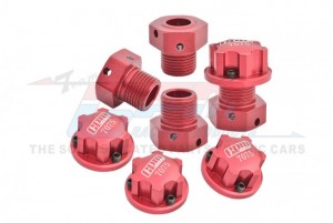 GPM MAK010 ALUMINUM 7075 17mm WHEEL HEX & WHEEL LOCK NUTS ARRMA KRATON NOTORIOUS FIRETEAM OUTCAST 6S BLX - RED - MAK010-R