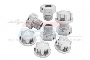 GPM MAK010 ALUMINUM 7075 17mm WHEEL HEX & WHEEL LOCK NUTS ARRMA KRATON NOTORIOUS FIRETEAM OUTCAST 6S BLX - SILVER - MAK010-S