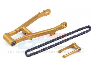GPM ALUMINUM 7075 EXTEND SWING ARM +30mm PULL ROD CHAIN LOS264000 LOSI 1/4 PROMOTO-MX MOTORCYCLE LOS06000 - GOLD - MX3057-GD